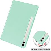 Husa pentru Samsung Galaxy Tab S9 Plus / S9 FE Plus, Tab S10 Plus usoara si subtire cu functie wake-up/sleep si compartiment pentru stylus, tip stand - verde deschis