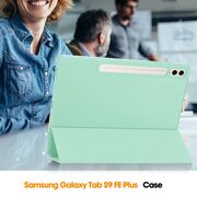 Husa pentru Samsung Galaxy Tab S9 Plus / S9 FE Plus, Tab S10 Plus usoara si subtire cu functie wake-up/sleep si compartiment pentru stylus, tip stand - verde deschis