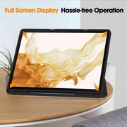 Husa pentru iSamsung Galaxy Tab S8 Ultra usoara si subtire cu functie wake-up/sleep si compartiment pentru stylus, tip stand - gri