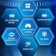 Casti pentru gaming Bluetooth wireless Lenovo GM2 Pro, negru