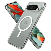 Husa premium pentru  Google Pixel 9 Pro XL Spigen Ultra Hybrid MagSafe OneTap Ring transparent - alb