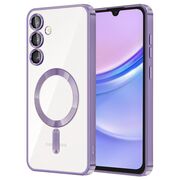 Husa pentru  Samsung Galaxy A15 cu MagSafe si protectie pentru lentile anti-shock 1.5 mm - mov deschis
