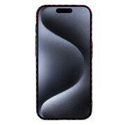 Husa pentru  iPhone 15 Pro Max CarbonFiber UltraSlim, Lightweight, rosu / negru