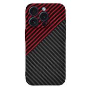 Husa pentru  iPhone 15 Pro Max CarbonFiber UltraSlim, Lightweight, rosu / negru