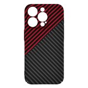 Husa pentru  iPhone 15 Pro Max CarbonFiber UltraSlim, Lightweight, rosu / negru
