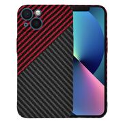Husa pentru  iPhone 13 CarbonFiber UltraSlim, Lightweight, rosu / negru
