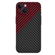 Husa pentru  iPhone 14 CarbonFiber UltraSlim, Lightweight, rosu / negru