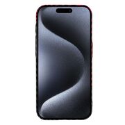 Husa pentru  iPhone 15 Pro CarbonFiber UltraSlim, Lightweight, rosu / negru