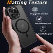 Husa pentru  iPhone 16 Pro Max cu MagSafe, Ghost Series, frosted - negru