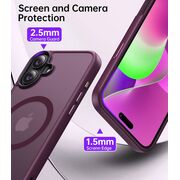 Husa pentru  iPhone 16 Plus cu MagSafe, Ghost Series, frosted - bordeaux