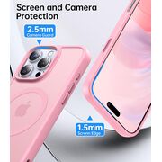 Husa pentru  iPhone 16 Pro Max cu MagSafe, Ghost Series, frosted - roz
