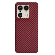 Husa pentru  Motorola Edge 50 Ultra CarbonFiber UltraSlim, Lightweight, bordeaux