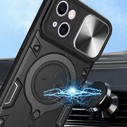 Husa pentru  iPhone 16 Plus cu protecție pentru cameră și suport magnetic integrat Ring Shockproof, rosu
