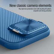 Husa pentru  iPhone 16 Pro MagSafe cu slider tip stand pentru protectie lentile - albastru