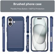 Husa pentru iPhone 16 Plus Carbon Liquid Silicone, albastru