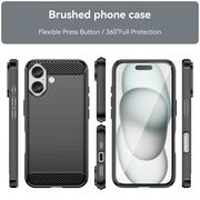 Husa pentru iPhone 16 Plus Carbon Liquid Silicone, negru