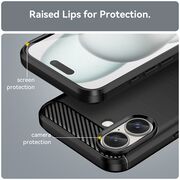 Husa pentru iPhone 16 Plus Carbon Liquid Silicone, negru