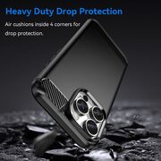 Husa pentru iPhone 16 Pro Carbon Liquid Silicone, negru