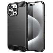 Husa pentru iPhone 16 Pro Carbon Liquid Silicone, negru
