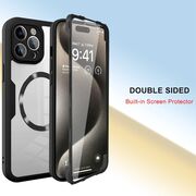 Pachet 360: Husa cu folie integrata pentru  iPhone 16 Pro Max cu MagSafe Cover360 fata / spate - mov