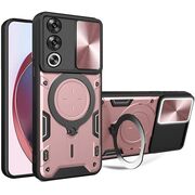Husa pentru  Oppo A80 cu protecție pentru cameră și suport magnetic integrat Ring Shockproof, roz