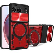 Husa pentru  OnePlus Nord 4 cu protecție pentru cameră și suport magnetic integrat Ring Shockproof, rosu