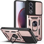 Husa pentru  Oppo A80 Ring Armor Kickstand Tough Rugged Cover cu protectie camera, roz