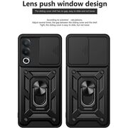 Husa pentru  Oppo A80 Ring Armor Kickstand Tough Rugged Cover cu protectie camera, negru