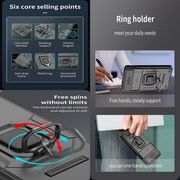 Husa pentru  OnePlus Nord 4 Ring Armor Kickstand Tough Rugged Cover cu protectie camera, albastru