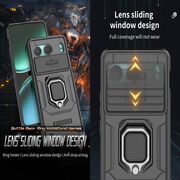 Husa pentru  OnePlus Nord 4 Ring Armor Kickstand Tough Rugged Cover cu protectie camera, albastru