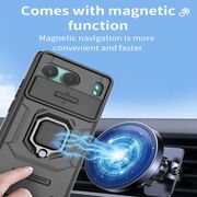 Husa pentru  OnePlus Nord 4 Ring Armor Kickstand Tough Rugged Cover cu protectie camera, albastru