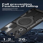 Husa pentru  Oppo A80 cu protecție pentru cameră și suport magnetic integrat Ring Shockproof, negru