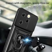 Husa pentru  Infinix Hot 40 / Hot 40 Pro Ring Armor Kickstand Tough Rugged Cover cu protectie camera, albastru