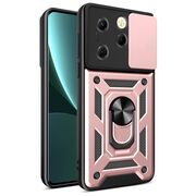 Husa pentru  Infinix Hot 40 / Hot 40 Pro Ring Armor Kickstand Tough Rugged Cover cu protectie camera, roz
