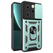 Husa pentru  Infinix Hot 40 / Hot 40 Pro Ring Armor Kickstand Tough Rugged Cover cu protectie camera, verde