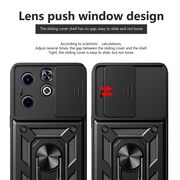 Husa pentru  Infinix Hot 40i / Infinix SMART 8 Ring Armor Kickstand Tough Rugged Cover cu protectie camera, verde