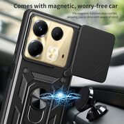 Husa pentru  Infinix Note 40 Ring Armor Kickstand Tough Rugged Cover cu protectie camera, roz