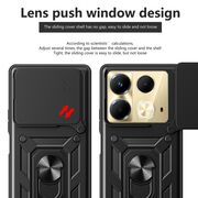 Husa pentru  Infinix Note 40 Ring Armor Kickstand Tough Rugged Cover cu protectie camera, roz
