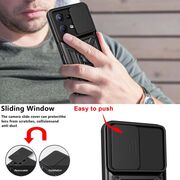Husa pentru  Motorola Edge 50 Ring Armor Kickstand Tough Rugged Cover cu protectie camera, negru