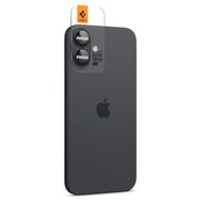 [Pachet 2x] Folie sticla camera iPhone 16 / 16 Plus Spigen Glas.tR Optik EZ Fit Pro, negru