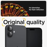 [Pachet 2x] Folie sticla camera iPhone 16 / 16 Plus Spigen Glas.tR Optik EZ Fit Pro, negru