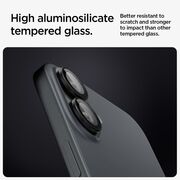 [Pachet 2x] Folie sticla camera iPhone 16 / 16 Plus Spigen Glas.tR Optik EZ Fit Pro, negru