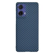 Husa pentru  Motorola Moto G85 CarbonFiber UltraSlim, Lightweight, albastru