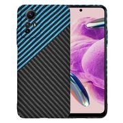 Husa pentru  Xiaomi Redmi Note 12S 4G CarbonFiber UltraSlim, Lightweight, negru / albastru