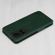 Husa tip carte pentru Oppo Reno 10, Reno 10 Pro Smart Wallet fata - spate protectie 360 - verde