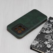 Husa tip carte pentru Xiaomi 14 Smart Wallet fata - spate protectie 360 - verde