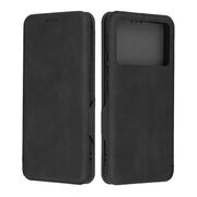 Husa tip carte pentru Xiaomi Poco X6 Pro Smart Wallet fata - spate protectie 360 - negru