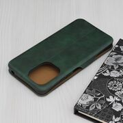 Husa tip carte pentru Xiaomi Redmi 13C Smart Wallet fata - spate protectie 360 - verde