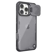 Husă Premium pentru  iPhone 16 Pro Max cu slider pentru protectia lentilelor anti-amprente - negru carbon