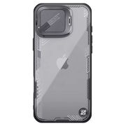 Husă Premium pentru  iPhone 16 Pro Max cu slider pentru protectia lentilelor anti-amprente - negru carbon